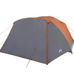 Tente familiale et porche 6 personnes gris orange imperméable