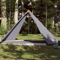 Tente familiale tipi 8 personnes gris et orange imperméable