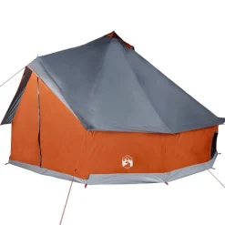 Tente familiale tipi 12 personnes gris et orange imperméable