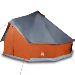 Tente familiale tipi 12 personnes gris et orange imperméable