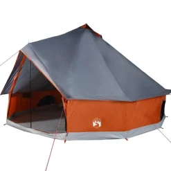 Tente familiale tipi 12 personnes gris et orange imperméable