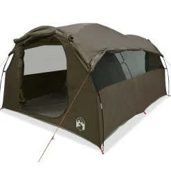 Tente familiale tunnel 6 personnes marron imperméable