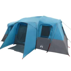 Tente familiale tunnel 16 personnes bleu imperméable