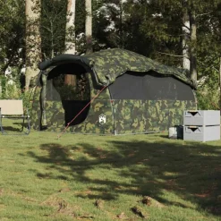 Tente familiale tunnel 6 personnes camouflage imperméable