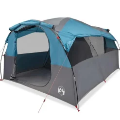 Tente familiale tunnel 6 personnes bleu imperméable