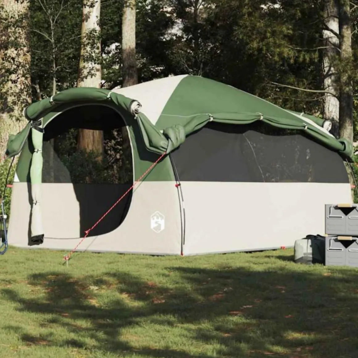 Tente familiale tunnel 6 personnes vert imperméable