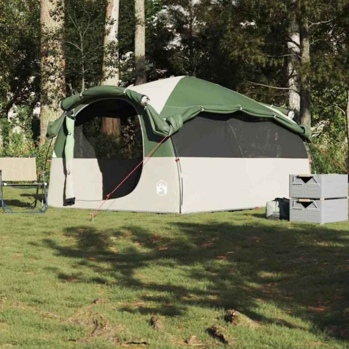 Tente familiale tunnel 6 personnes vert imperméable