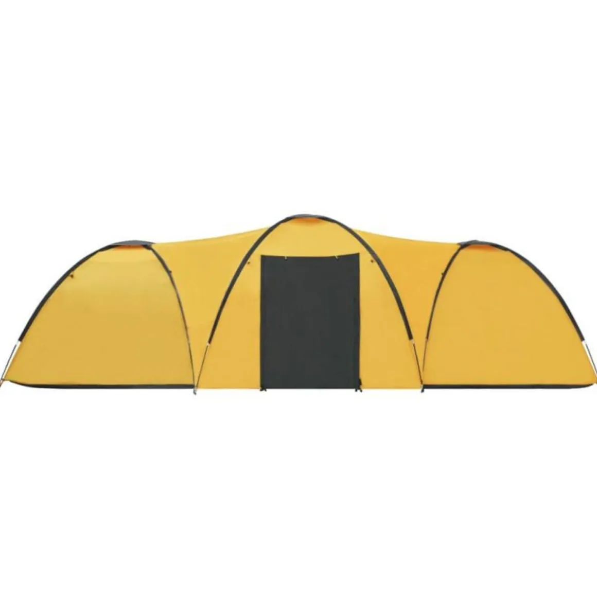 Tente igloo de camping 650x240x190 cm 8 personnes Jaune