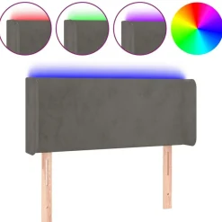 Tete de lit a LED Gris fonce 103x16x78/88 cm Velours