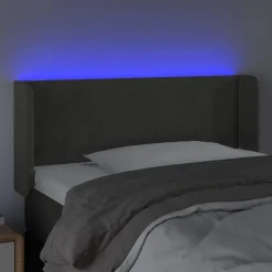Tete de lit a LED Gris fonce 103x16x78/88 cm Velours