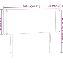 Tete de lit a LED Gris fonce 103x16x78/88 cm Velours