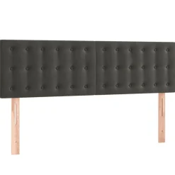 Tete de lit a LED Gris fonce 144x5x78/88 cm Velours