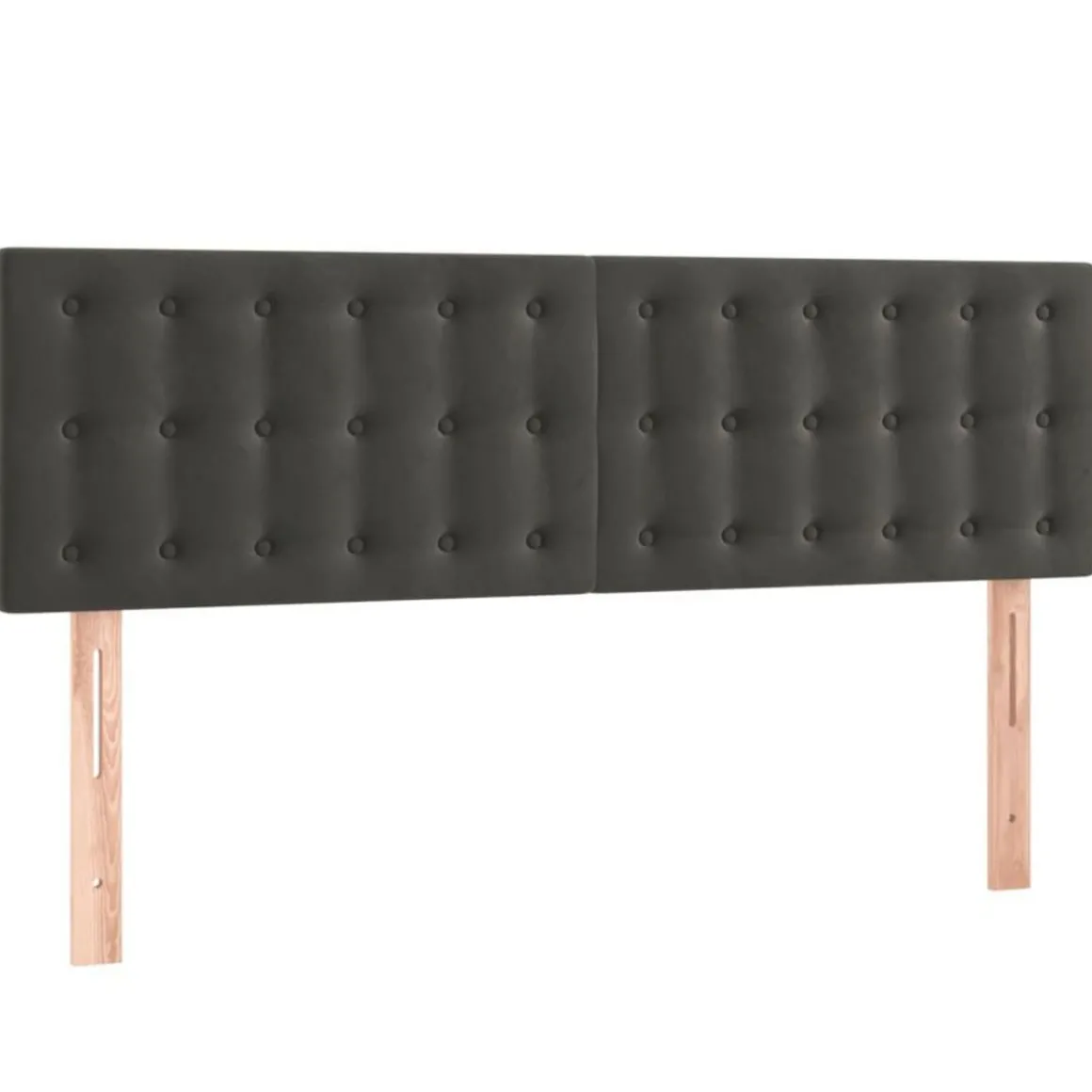 Tete de lit a LED Gris fonce 144x5x78/88 cm Velours