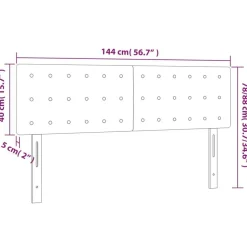 Tete de lit a LED Gris fonce 144x5x78/88 cm Velours