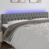 Tete de lit a LED Gris fonce 200x7x78/88 cm Tissu