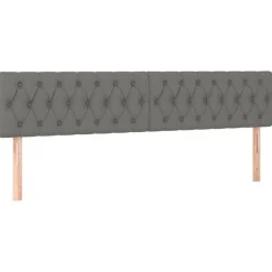 Tete de lit a LED Gris fonce 200x7x78/88 cm Tissu