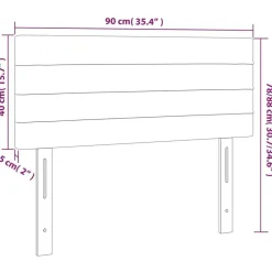 Tete de lit a LED Gris fonce 90x5x78/88 cm Tissu