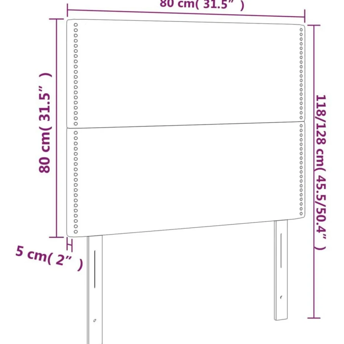 Tete de lit a LED Gris fonce 80x5x118/128 cm Velours