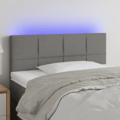 Tete de lit a LED Gris fonce 80x5x78/88 cm Tissu