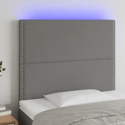Tete de lit a LED Gris fonce 90x5x118/128 cm Tissu