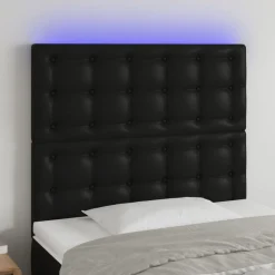 Tete de lit a LED Noir 90x5x118/128 cm Similicuir