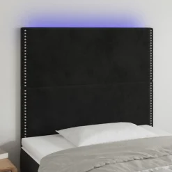 Tete de lit a LED Noir 90x5x118/128 cm Velours