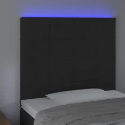 Tete de lit a LED Noir 100x5x118/128 cm Velours