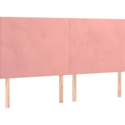 Tete de lit a LED Rose 200x5x118/128 cm Velours