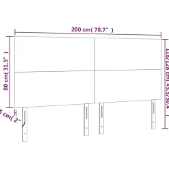 Tete de lit a LED Rose 200x5x118/128 cm Velours