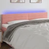 Tete de lit a LED Rose 200x5x78/88 cm Velours