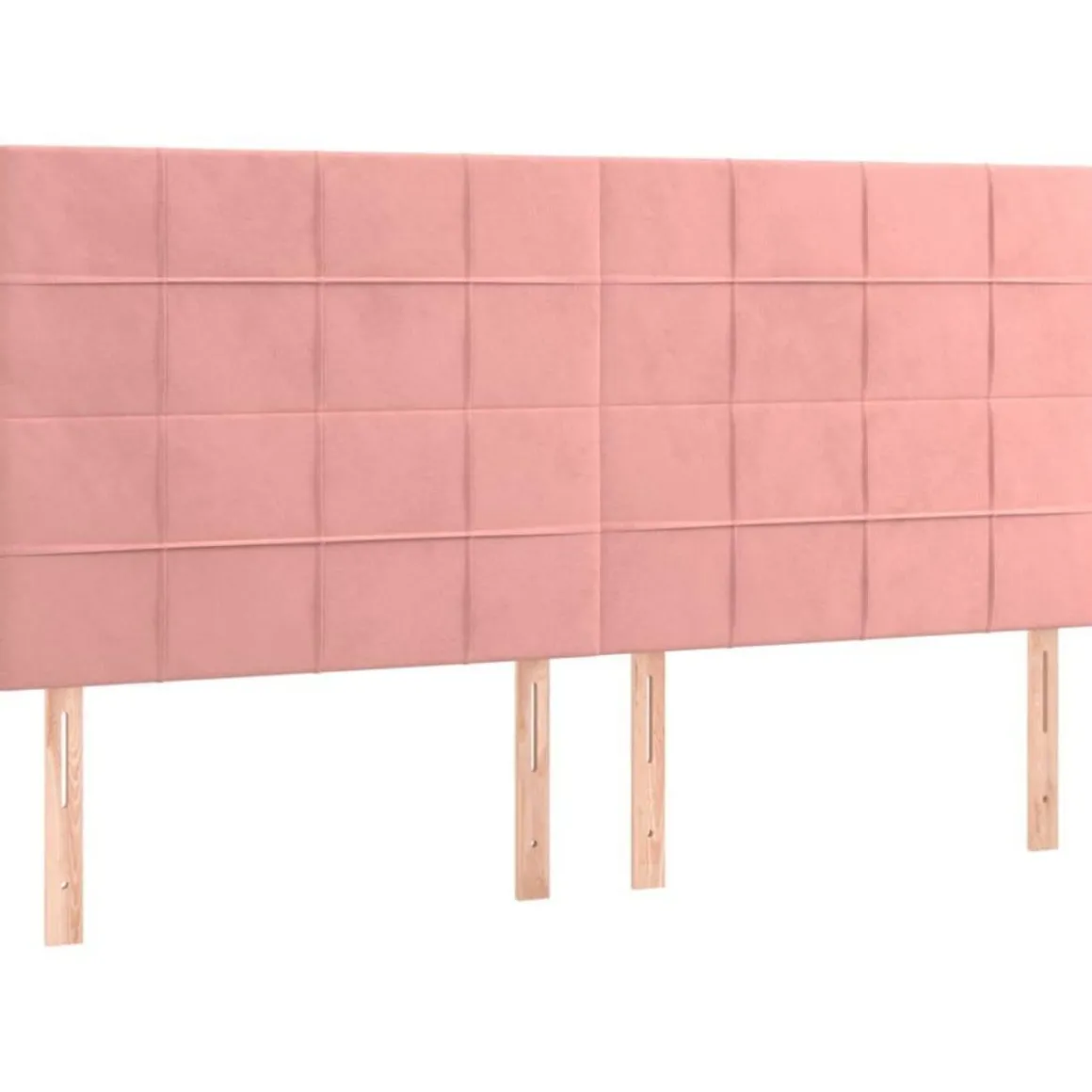 Tete de lit a LED Rose 200x5x118/128 cm Velours