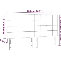 Tete de lit a LED Rose 200x5x118/128 cm Velours