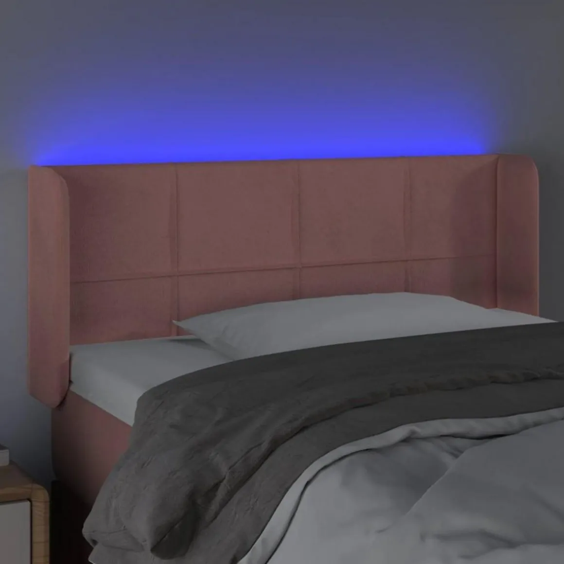 Tete de lit a LED Rose 83x16x78/88 cm Velours