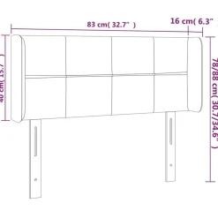 Tete de lit a LED Rose 83x16x78/88 cm Velours