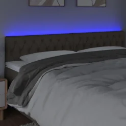 Tete de lit a LED Taupe 200x7x78/88 cm Tissu