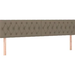 Tete de lit a LED Taupe 200x7x78/88 cm Tissu