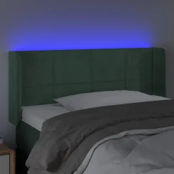 Tete de lit a LED Vert fonce 93x16x78/88 cm Velours