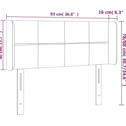 Tete de lit a LED Vert fonce 93x16x78/88 cm Velours