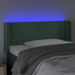 Tete de lit a LED Vert fonce 83x16x78/88 cm Velours