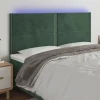 Tete de lit a LED Vert fonce 200x5x118/128 cm Velours