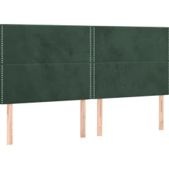 Tete de lit a LED Vert fonce 200x5x118/128 cm Velours