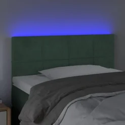 Tete de lit a LED Vert fonce 90x5x78/88 cm Velours