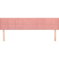 Tete de lit avec oreilles Rose 203x16x78/88 cm Velours