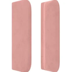 Tete de lit avec oreilles Rose 203x16x78/88 cm Velours