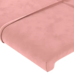 Tete de lit avec oreilles Rose 203x16x78/88 cm Velours