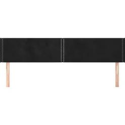 Tete de lit avec oreilles Noir 163x16x78/88 cm Velours