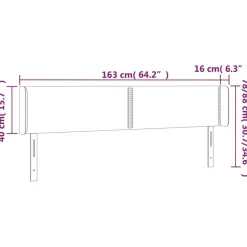 Tete de lit avec oreilles Noir 163x16x78/88 cm Velours