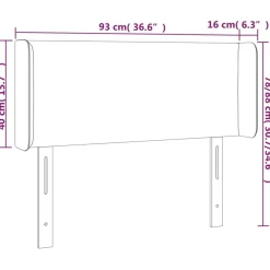 Tete de lit avec oreilles Taupe 93x16x78/88 cm Tissu