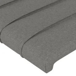 Tete de lit avec oreilles Gris fonce 203x23x118/128 cm Tissu