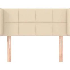 Tete de lit avec oreilles Creme 93x16x78/88 cm Tissu